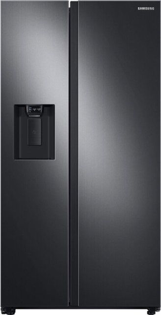 Photo 1 of Samsung - 27.4 Cu. Ft. Side-by-Side Refrigerator - Black stainless steel, INTERIOR VERY CLEAN, EXTERIOR DIRTY/SCUFFED FORM NOT BEING PACAKGED. 
