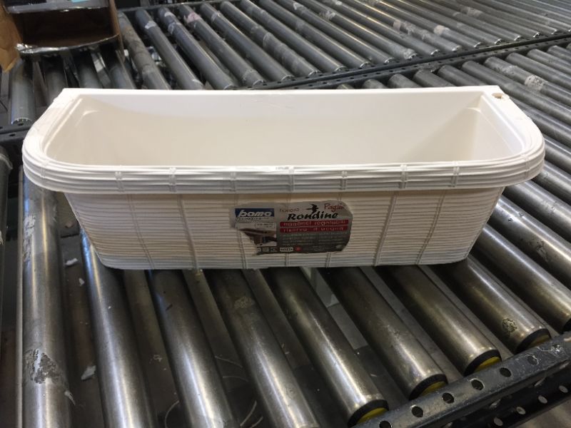 Photo 1 of Apollo Exports International AP-30312 24" Adjustable Railing Planter, Ratan Look, White