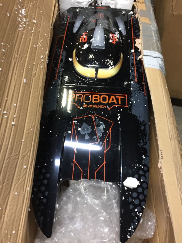 Photo 2 of Blackjack 42" 8S Brushless Catamaran RTR: Black/Orange --- Remote Inluded
