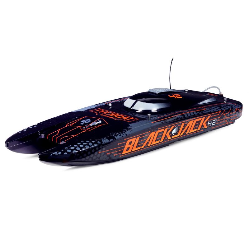 Photo 1 of Blackjack 42" 8S Brushless Catamaran RTR: Black/Orange --- Remote Inluded
