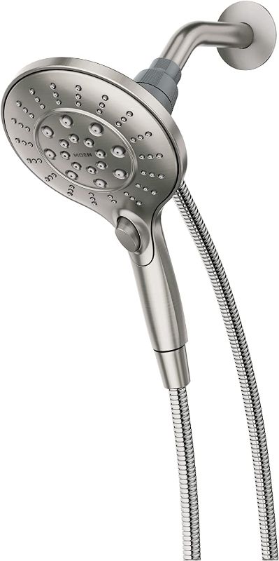 Photo 1 of 
Moen Engage Spot Resist Brushed Nickel Magnetix Six-Function 5.5-Inch Handheld Showerhead with Magnetic Docking System, Detachable Shower Head, 26112SRN
