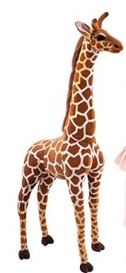 Photo 1 of BRINJOY Giant Giraffe Stuffed Animal Set, 47 Inch Large Plush Giraffe Toy with Bird&Basket&Leaves&Card, Big Lifelike Standing Giraffe for Girls Boys
