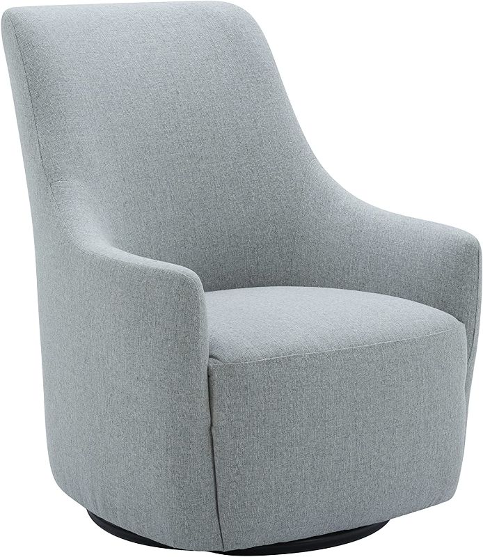 Photo 1 of Amazon Brand – Rivet Contemporary High-Back Upholstered Swivel Accent Chair, 31.1"W, Light Grey
