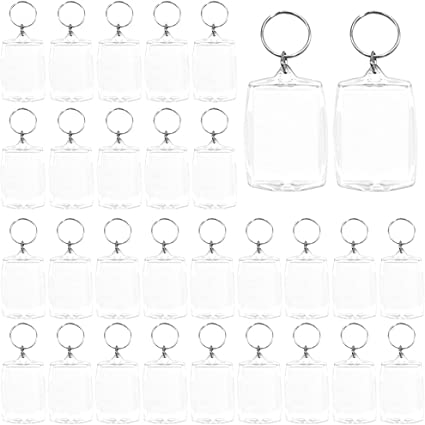 Photo 1 of 30 PCS Acrylic Photo Frame Keychain,Clear Picture Insert Blank Keyrings with Split Ring,Small Photo Snap-in Keychain for Family,Gifts &Craft(2.16 × 1.5inch?
