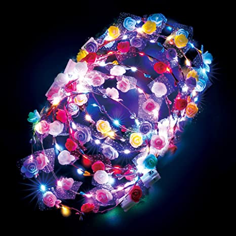 Photo 1 of 30PCS LED Flower Crown Light Up Flower Crown Multifunctional Floral Headpiece Hair Wreath for Women Girls Hair Accessories Birthday Wedding Party