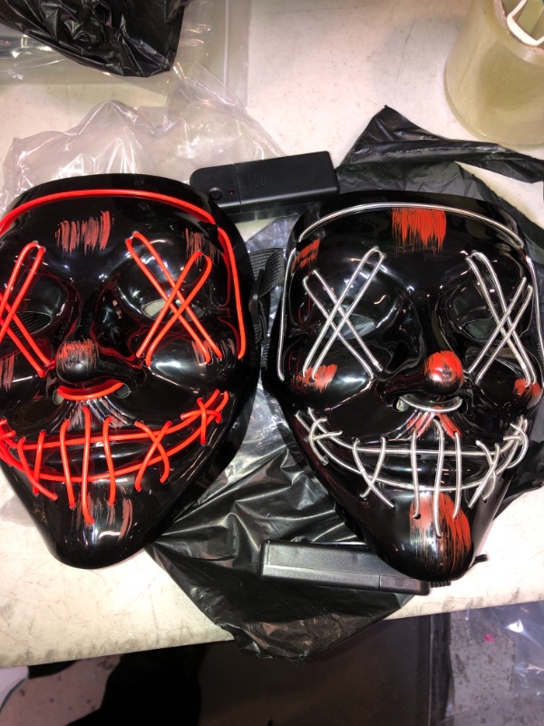 Photo 2 of 2 sets of Halloween LED masks with 3 lighting modes are ideal gifts for Halloween.