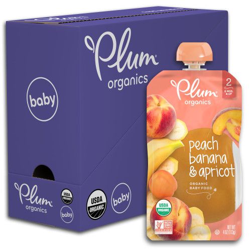 Photo 1 of 3 COUNT Plum Organics Organic Baby Food Stage 2 Peach Banana Apricot 4 Oz Each / Pack of 6
