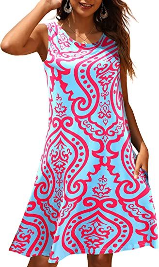 Photo 1 of Aranoy Women Summer Casual Tshirt Dresses Beach Cover Up Round Neck Sundress with Pockets SIZE XL 