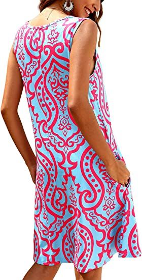 Photo 2 of Aranoy Women Summer Casual Tshirt Dresses Beach Cover Up Round Neck Sundress with Pockets SIZE XL 