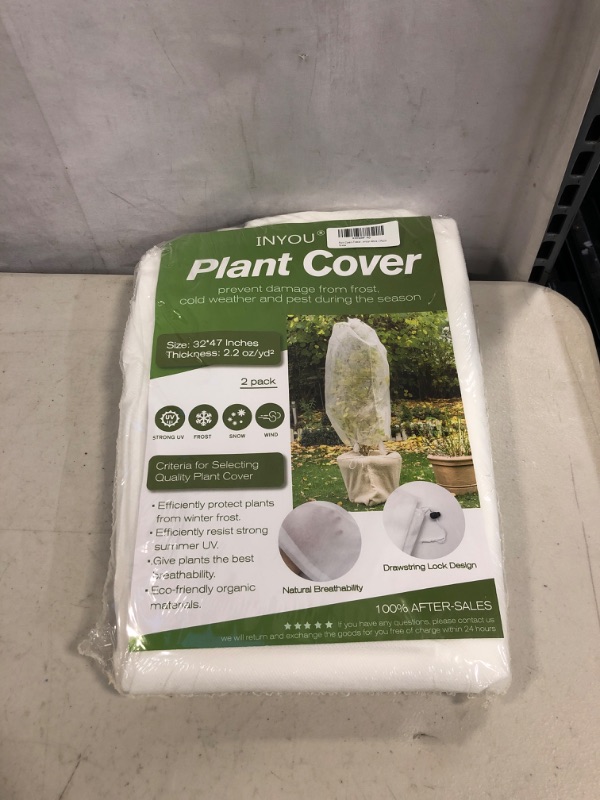 Photo 2 of  Bird Netting vegetable and fruit seedlings cover Plant Covers Freeze Protection32 x 47"Drawstring Warm Plant Protection Cover Bags, Reusable Shrub Jacket Tree Cover Cold Bird Insect Prevention 2 bags
