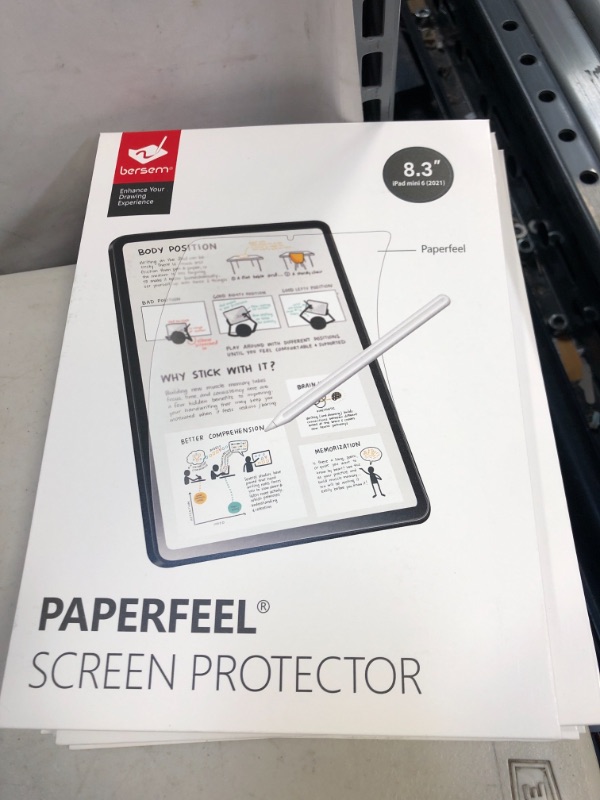 Photo 3 of BERSEM [3 Pack] Paperfeel Screen Protector Compatible with iPad Mini 6 (8.3 inch) 2021 Anti Glare for iPad Mini 6th Generation Drawing Bubble Free High Touch Sensitivity Case Friendly
