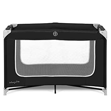 Photo 1 of Dream On Me Zodiak Portable Playard in Black, Lightweight, Packable and Easy Setup Baby Playard, Breathable Mesh Sides and Soft Fabric - Comes with a Removable Padded Mat
