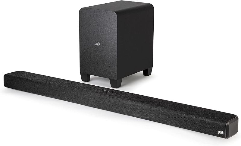 Photo 1 of Polk Audio Signa S4 Ultra-Slim Sound Bar for TV with Wireless Subwoofer, Dolby Atmos 3D Surround Sound, Compatible with 8K, 4K, HD TV, eARC and Bluetooth, Black
