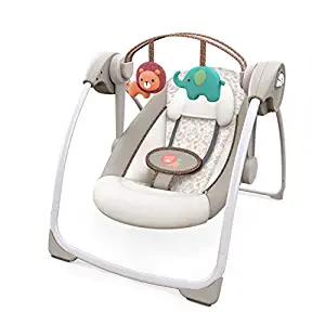 Photo 1 of Ingenuity Soothe 'n Delight 6-Speed Compact Portable Baby Swing with Music and Bar, Folds for Easy Travel - Cozy Kingdom
