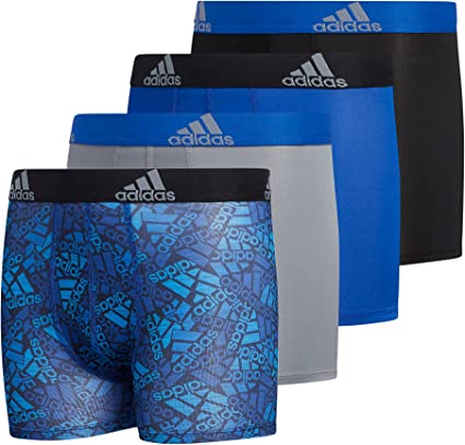 Photo 1 of adidas Kids-Boy's Performance Boxer Briefs Underwear (4-Pack), DAMAGED PACKAGING 
 SIZE L 