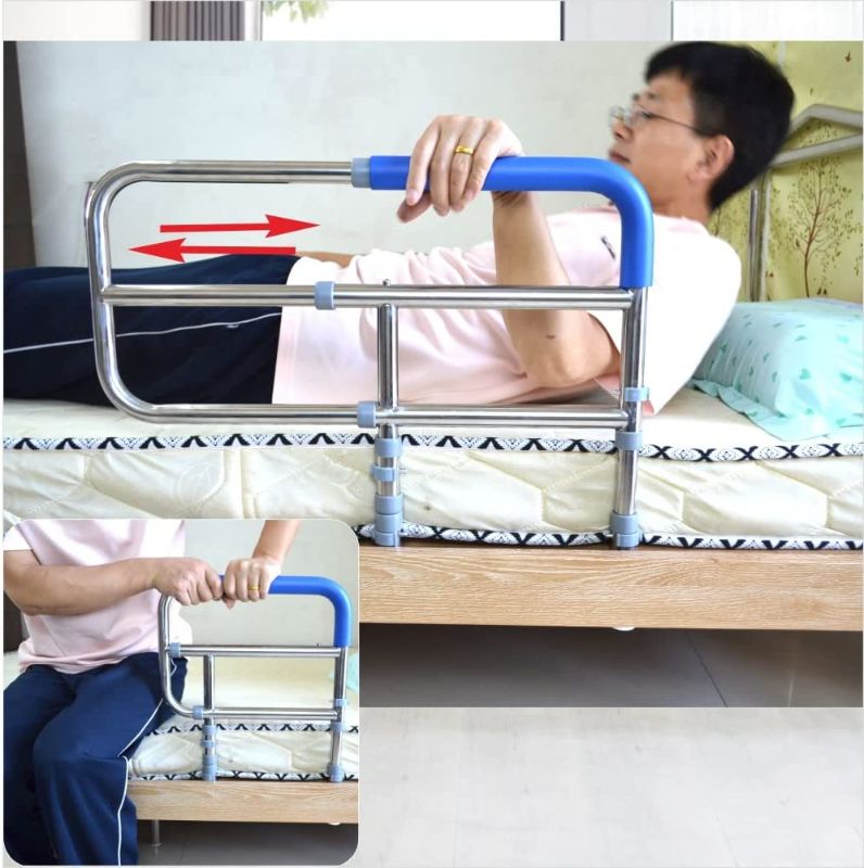 Photo 1 of Elderly Assis Adjust Bed Rail Adjustable Stainless Steel Bedside Grab Bar for The Stable and Foldable
