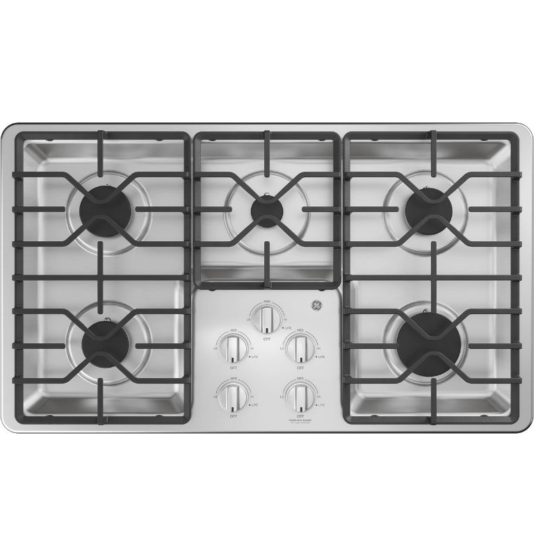 Photo 1 of GE® 36" Built-In Gas Cooktop with Dishwasher-Safe Grates
Model #:JGP3036SLSS
