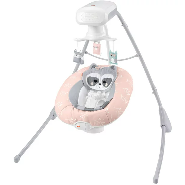 Photo 1 of Fisher-Price?Baby Raccoon Cradle ‘N Swing with 6-Speeds, Pink
