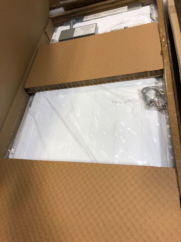 Photo 1 of YOSLEY 2x4 ft. LED Ceiling Light - 60W, 7800 Lumen, 5000K, 0-10V Dimmable Flat Panel Light with Motion Sensor - Commercial Electric LED Lighting for Office
