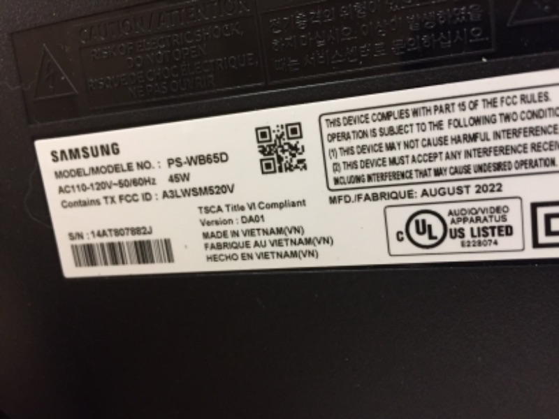 Photo 4 of SAMSUNG HW-B650 3.1ch Soundbar w/Dolby 5.1 DTS Virtual:X, Bass Boosted, Built-in Center Speaker, Bluetooth Multi Connection, Voice Enhance & Night Mode, Subwoofer Included, 2022 HW-B650 Soundbar