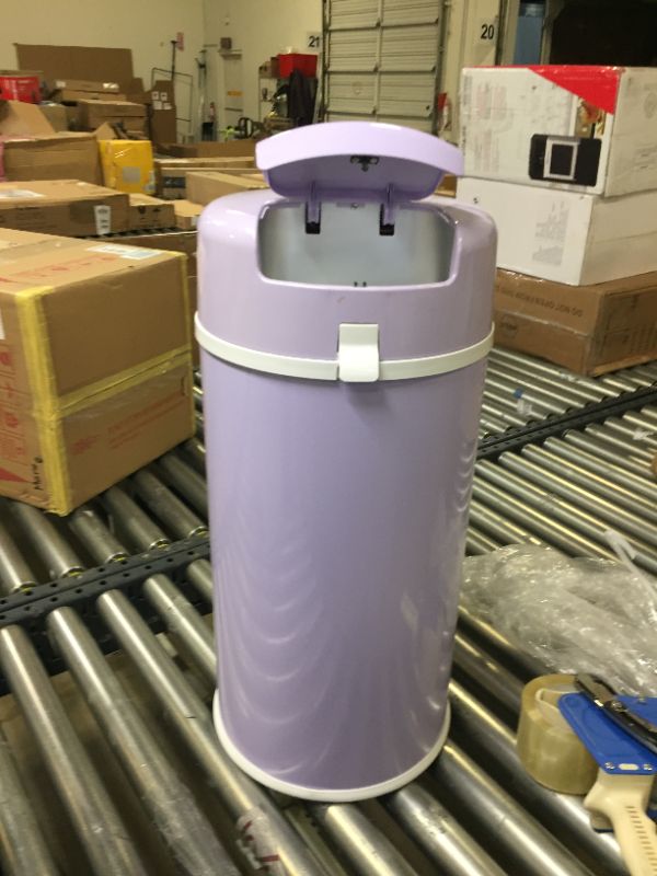 Photo 4 of Bubula Steel Diaper Pail, 25"H X 11-3/8"W, X 11-3/8"D, Lavender
