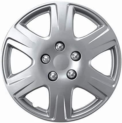 Photo 1 of 15 inch Snap On Hubcaps Compatible with Toyota Corolla 2005-2008 - Set of 4 Rim Covers Rim for 15 inch Wheels - Silver
