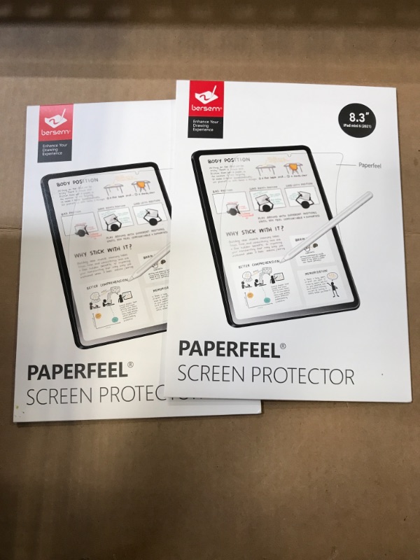 Photo 2 of BERSEM [3 Pack] Paperfeel Screen Protector Compatible with iPad Mini 6 (8.3 inch) 2021 Anti Glare for iPad Mini 6th Generation Drawing Bubble Free High Touch Sensitivity Case Friendly -- 2 COUNT 
