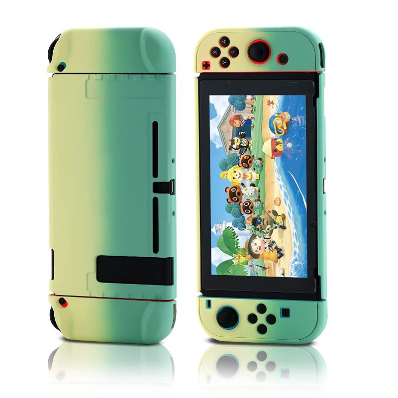 Photo 1 of Switch Protective Case, Switch Hard Shell Case with 2 Switch Thumb Grip Caps, Switch Case Green
