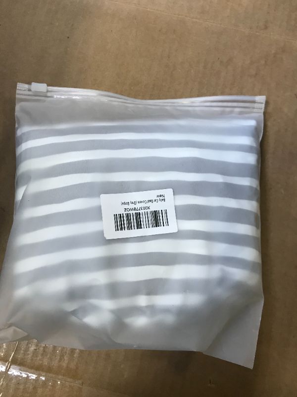 Photo 1 of Baby Car Seat Covers Mesh Zipper Peep Window Nursing Cover Breastfeeding Scarf Baby Carseat Canopy Infant Stroller Cover Baby Shower Gifts for Girls and Boys Mothers Day Gifts (Grey Stripe) -- FACTORY PACKAGED 
