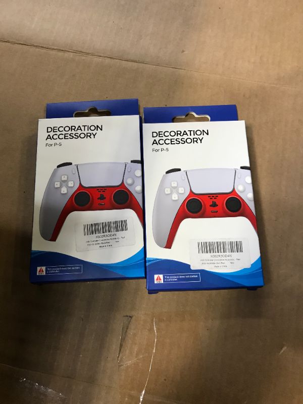 Photo 2 of PS5 Controller Plate, Decorative PS5 Controller Faceplate Red, PS5 Controller Accessories Red -- 2 COUNT FACTORY SEALED 
