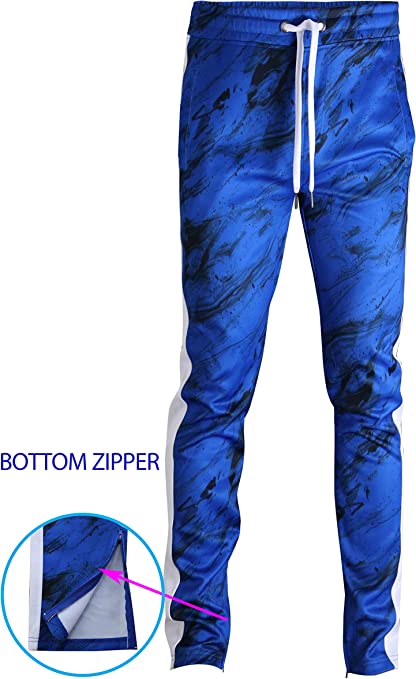 Photo 1 of  Mens Hip Hop Premium Slim Fit Urban Track Pants - Athletic Jogger Bottom with Side Taping Streetwear
