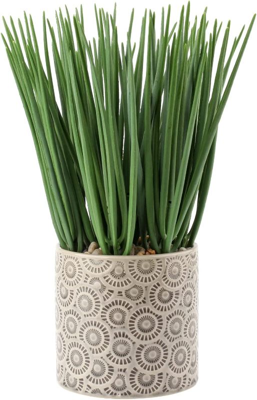 Photo 1 of Artificial Potted Plants 14" Small Fake Plants Faux Plants in Pots with Ceramic Vase for Home Office Desk Bathroom Shelf Kitchen Table Rustic or Modern Decor  -- FACTORY SEALED , PACKAGING SLIGHTLY DAMAGED  --
