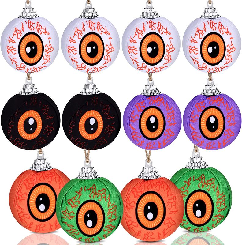 Photo 1 of 12 Pieces Christmas Hanging Decorations Christmas Eyeball Ornaments Christmas Faux Eyeball Hanging Decorations Christmas Decorative Balls Ornaments for Christmas Themed Parties Holidays Decorations
