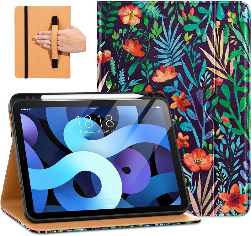 Photo 1 of DTTO for iPad Air 5th/4th Generation 10.9 inch Case 2022/2020, Premium Leather Business Folio Stand Cover with Pencil Holder, Also fit iPad Pro 11 inch 2021/2020/2018(1st/2nd/3rd Gen), Jungle Night
