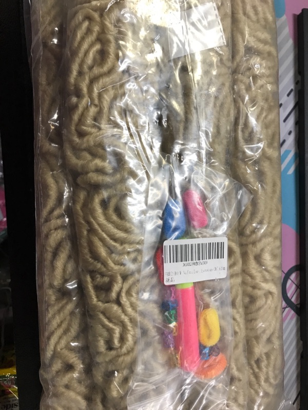 Photo 2 of ZRQ 2 Packs 36 Inch Blonde Faux Locs Crochet Hair 613 Soft Locs Crochet Braids ,Goddess Locs Crochet Hair Extensions Synthetic Dreadlock Pre-looped Distressed Locs 613#
