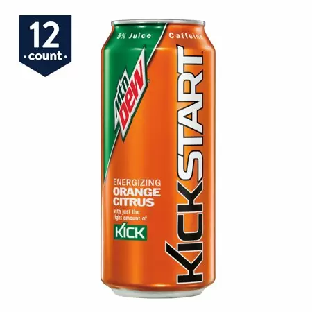 Photo 1 of  Mountain Dew Kickstart, Orange Citrus, 16 oz Cans, 12 Count  -- BB 11/07/2022 --