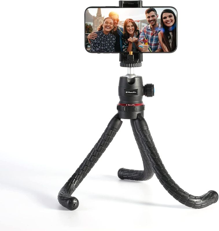 Photo 1 of MamaWin 360 Degree Portable Bendable Camera Tripod Octopus Tripod for iPhone Samsung Other Smartphone/Camera/Gopro - Black
