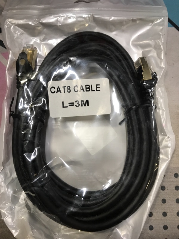 Photo 2 of CAT 8 Ethernet Cable,RJ45 Cable, 26AWG Cat 8 Ethernet Cable,Eanetf High Speed Network Cable with Gold Plated RJ45 Connector for Router/Modem/Xbox (Cat8-10ft)
