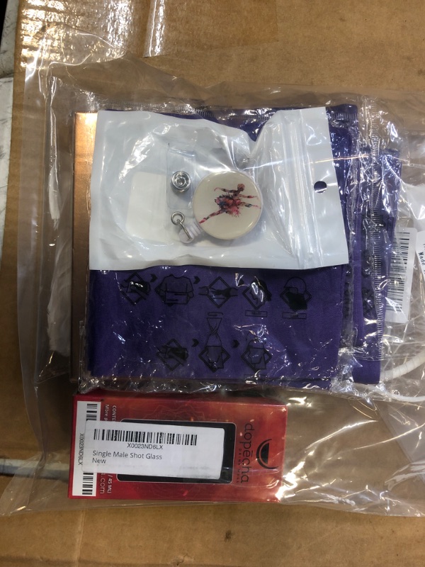 Photo 2 of ASSORTED BAG OF: Dreamcatcher (white), Lashview lash extender, Unique Shot glass, 3x purple cloths (Multifunctional), retractable keychain(ballerina)