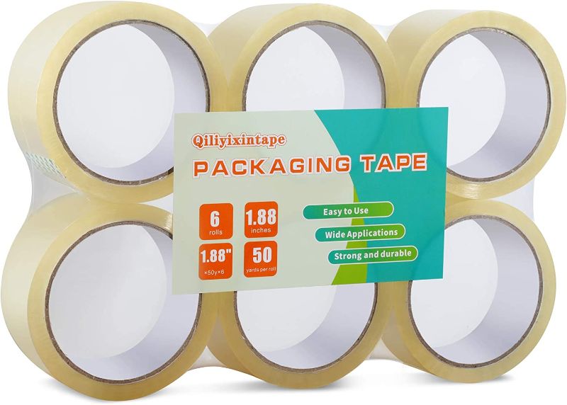 Photo 1 of 6 Clear Heavy Duty Packing Tape Rolls for Moving Shipping,50 Yard,1.88" x 50 Yards,shippping Tape,Suitable for Packing, Moving, Office, Storage

