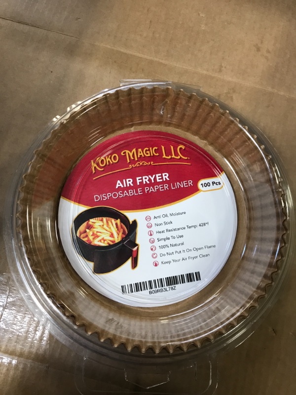 Photo 2 of Air Fryer Disposable Paper Liner, Disposable Fryer Paper Pads, Non-Stick Air Fryer Lined Oil Resistant, Brown