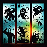 Photo 1 of 
Halloween Window Clings Stickers, 42 Pcs Halloween Window Decorations, 3D Silhouette Spooky Glass Windows Stickers Double-Side Removable Decals for Halloween Indoor Room Decorations (6 Sheets)
