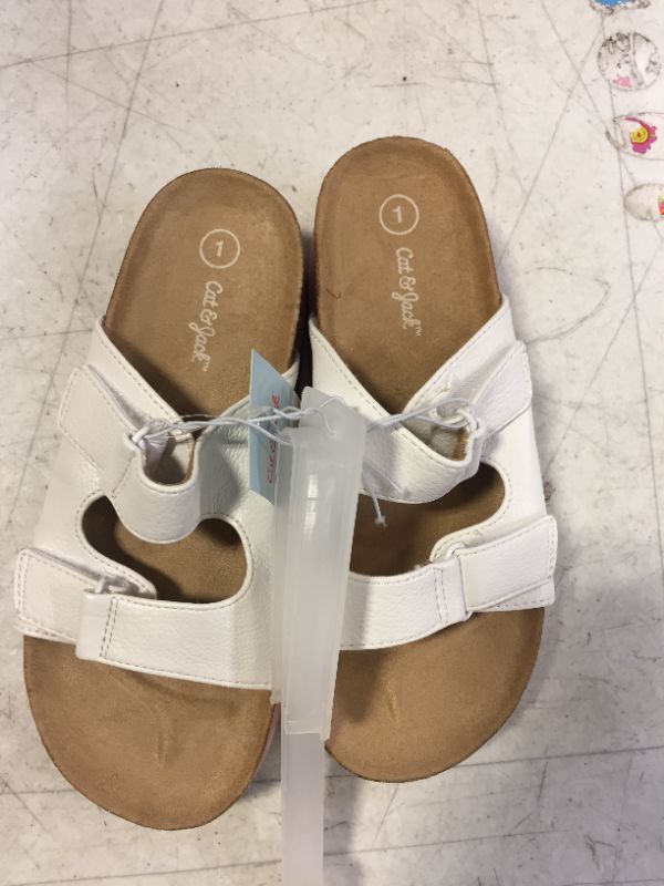 Photo 1 of Girls' Claire Slip-on Footbed Sandals - Cat & Jack White 1
