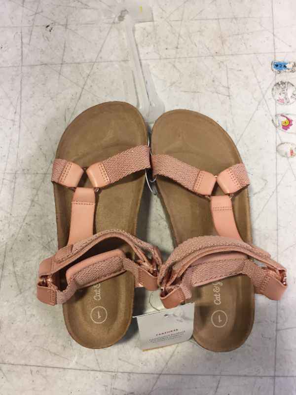 Photo 2 of Girls' Val Footbed Sandals - Cat & Jack Blush 1
