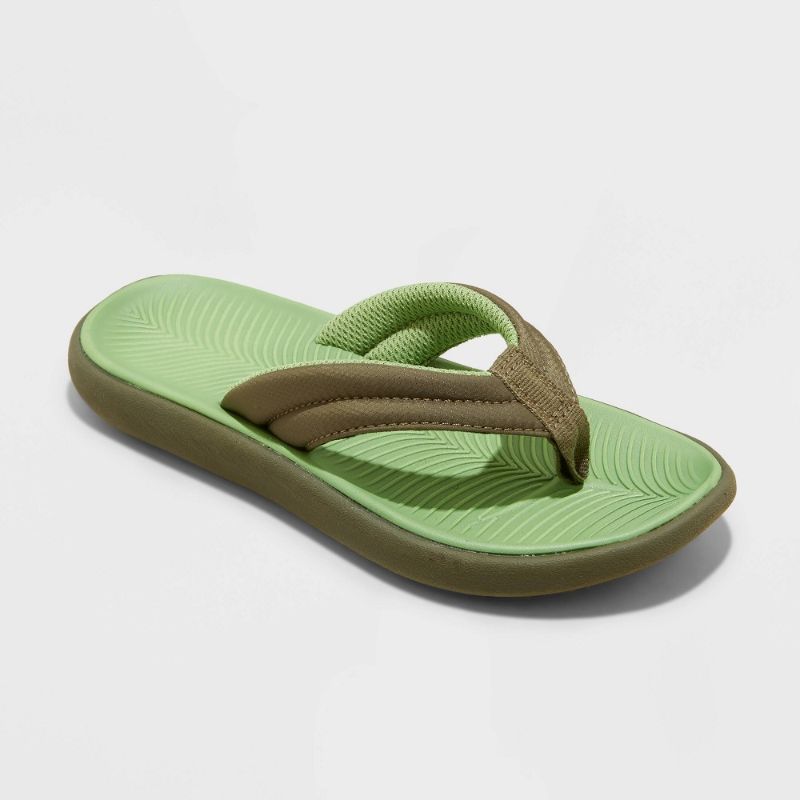 Photo 1 of Boys' Sterling Slip-on Thong Sandals - All in Motion Olive Green 3
