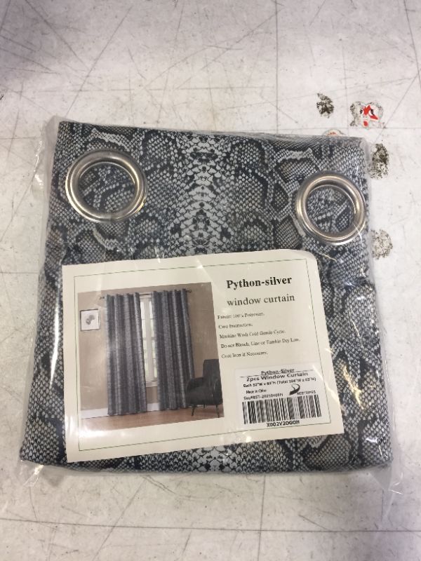 Photo 1 of BESTRIPES Grey Blackout Curtains 63 Inch Length Grommet Thermal Insulated Room Darkening Window Curtain Drapes with Geometric Printed for Living Room Bedroom, 2 Panels, 52 x 63 Inch, Silver Gray
