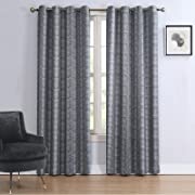 Photo 1 of BESTRIPES Grey Blackout Curtains 63 Inch Length Grommet Thermal Insulated Room Darkening Window Curtain Drapes with Geometric Printed for Living Room Bedroom, 2 Panels, 52 x 63 Inch, Silver Gray
