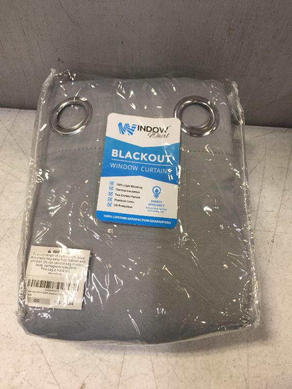 Photo 2 of 100% Blackout Window Curtains: Room Darkening Thermal Window Treatment with Light Blocking Black Liner for Bedroom, Nursery and Day Sleep - 2 Pack of Drapes, Glacier Gray (84” Drop x 52” Wide Each)
