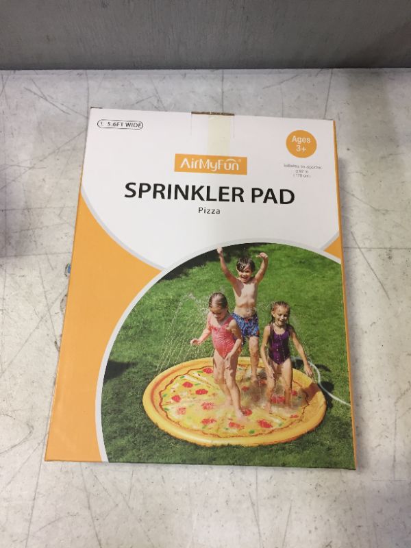 Photo 1 of AirMyFun Inflatable Splash Pad Sprinkler, Pizza Water Play Mat for Kids Toddlers 67", Summer Outdoor Inflatable Water Toys, AF10010
