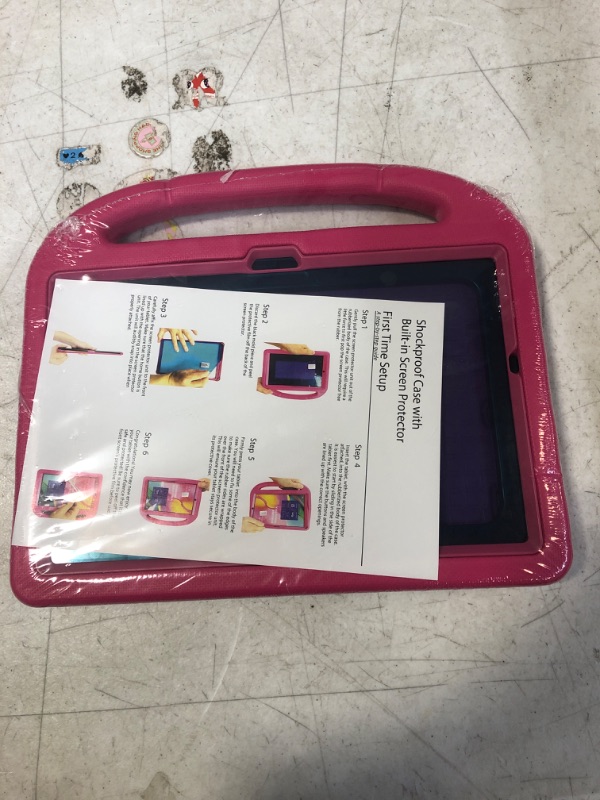 Photo 2 of TOEVEK Kids Case for Samsung Galaxy Tab A8 10.5" Tablet, Built-in Screen Protector, Shockproof Handle Stand Protective Case for Samsung Galaxy Tab A8 10.5 inch 2022(SM-X200 / X205 / X207), Pink
